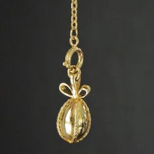 Joan Rivers Designer Faberge Egg Charm Pendant with Gold-tone Extender Chain